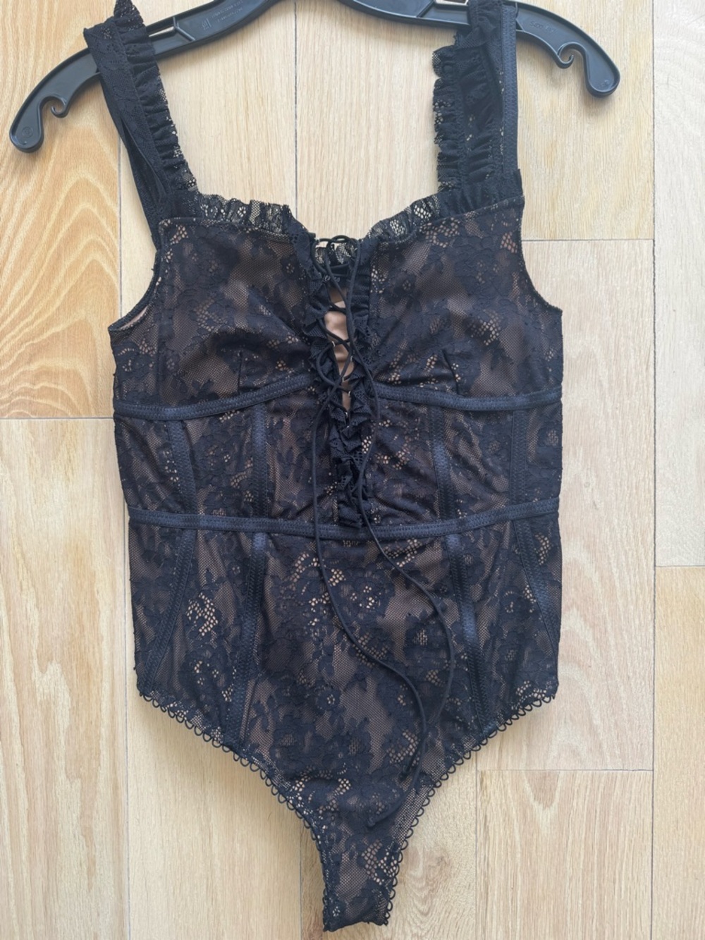 For Love & Lemons Black Lace Bodysuit